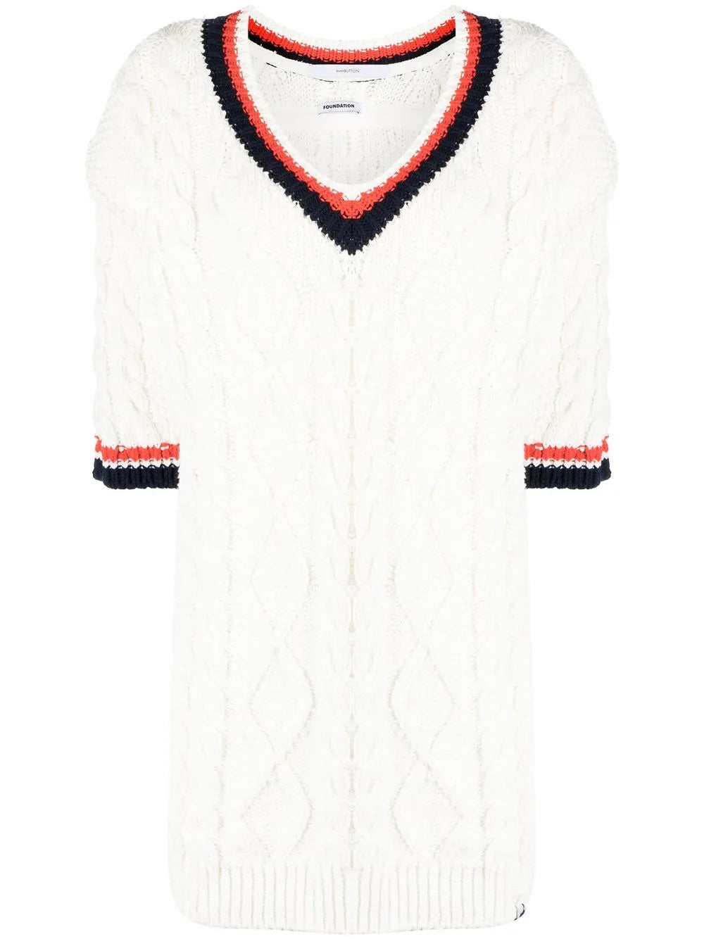 Three-Quarter Sleeve Cable-Knit Top