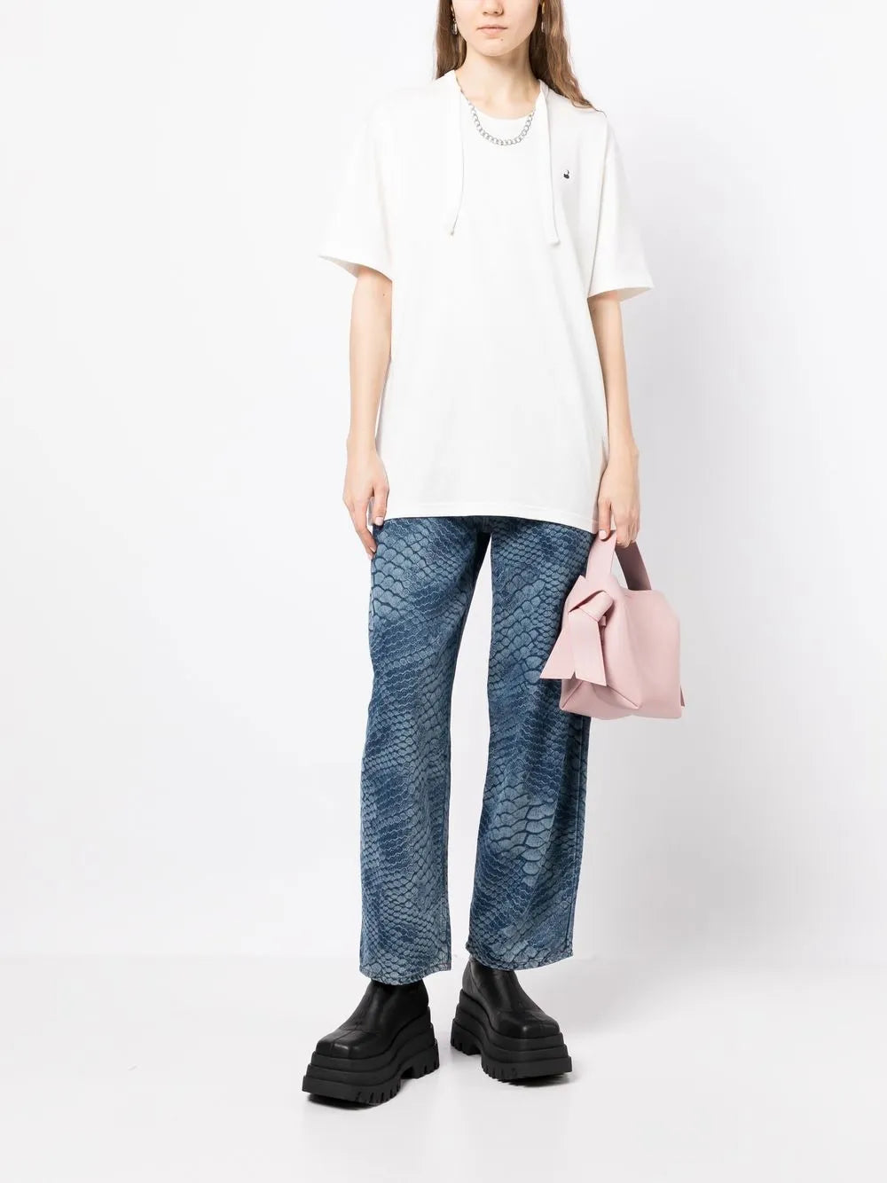 Necklace-Print Oversized T-Shirt