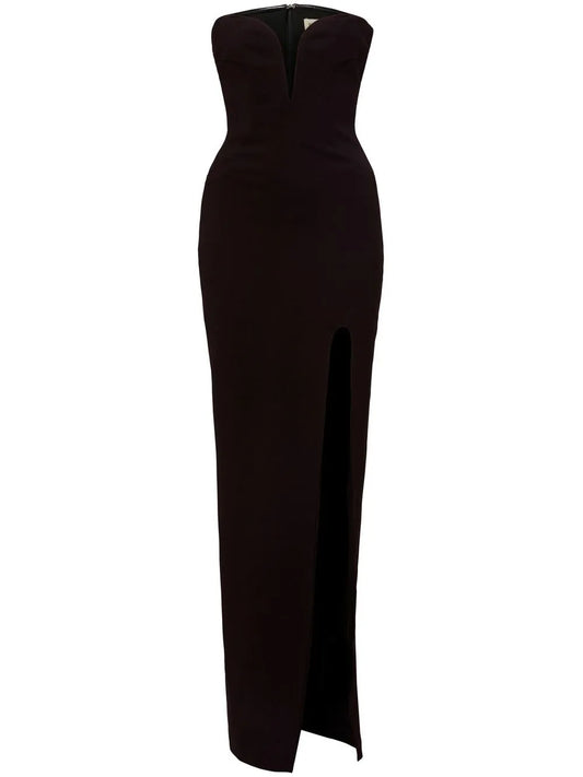 Tena Strapless Sweetheart-Neck Gown