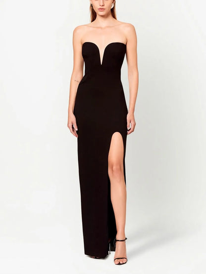 Tena Strapless Sweetheart-Neck Gown