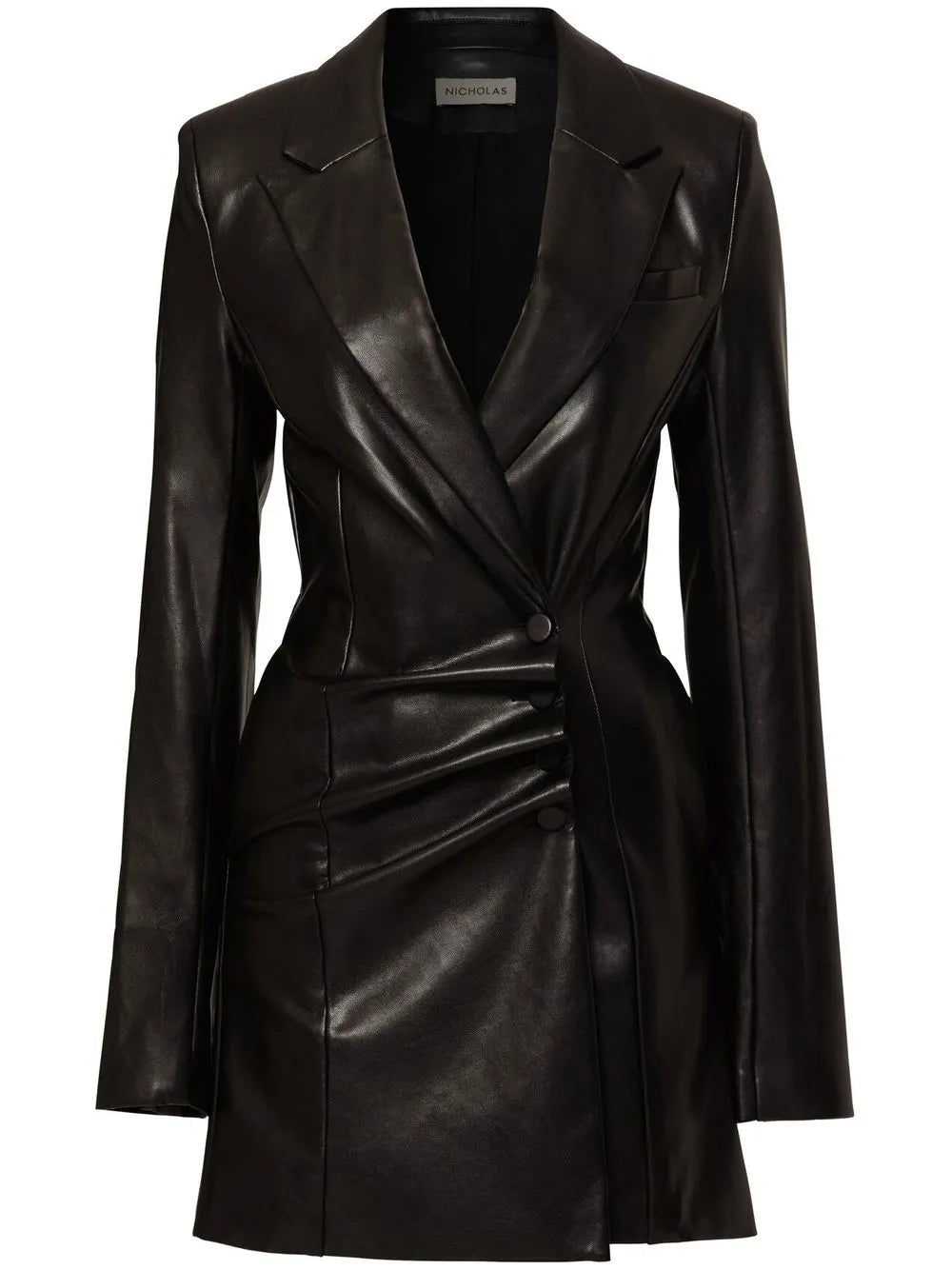 Serene Ruched Faux Leather Dress