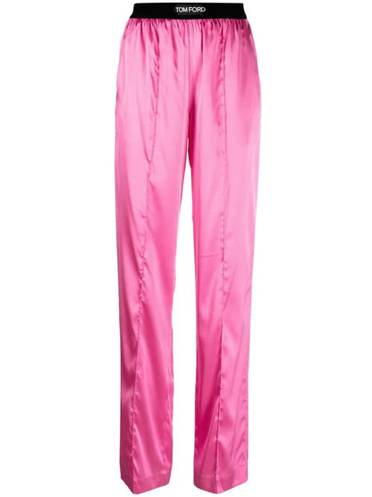 Logo-Waistband Straight-Leg Trousers