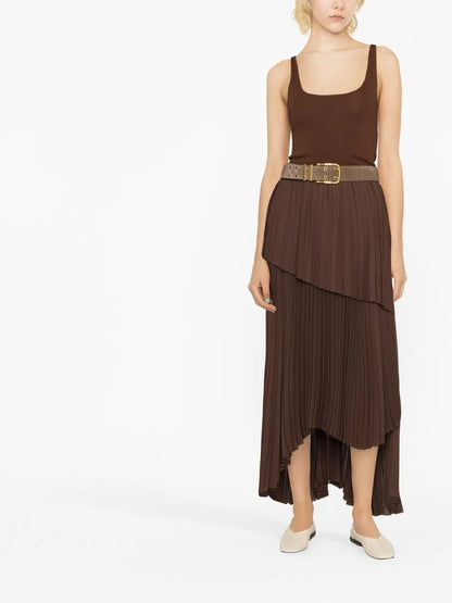 Pleated Asymmetric Skirt