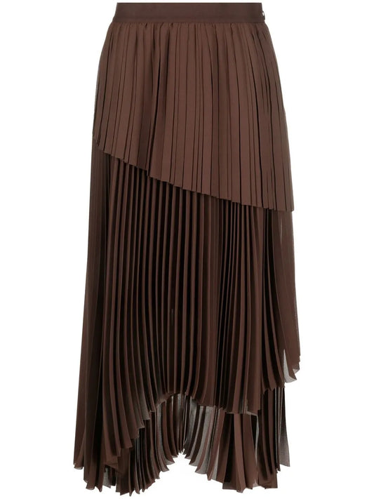 Pleated Asymmetric Skirt