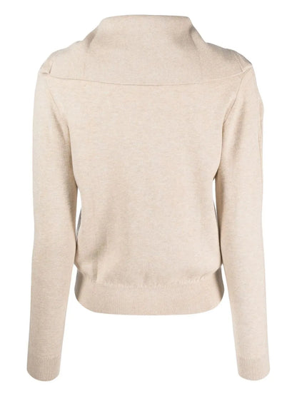 Zip-Front Logo-Embroidered Jumper