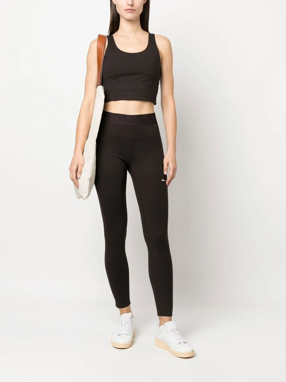 Logo-Waist Cropped Leggings