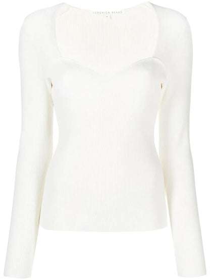 Sweetheart Ribbed Knit Top