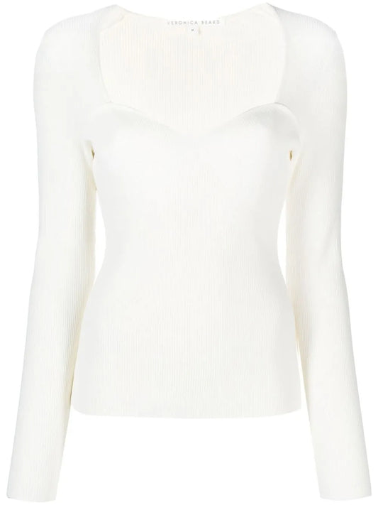 Sweetheart Ribbed Knit Top