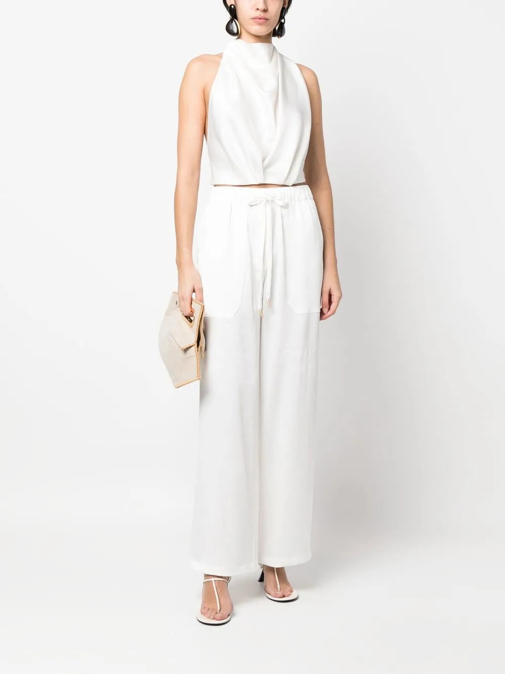 Drawstring Straight-Leg Trousers