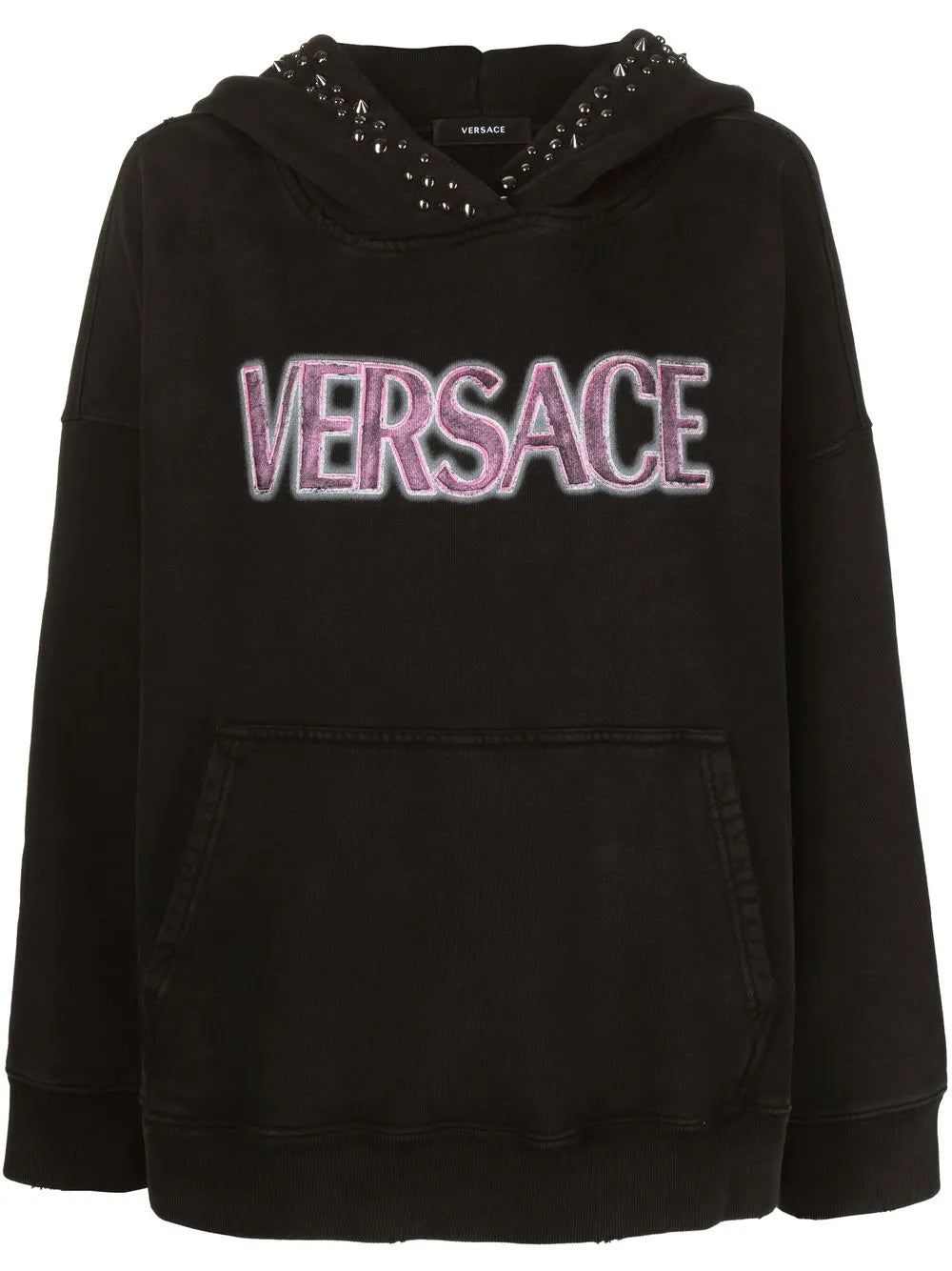 Logo-Print Studded Hoodie