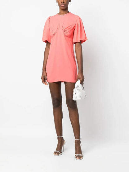 Puff-Sleeve Mini Dress