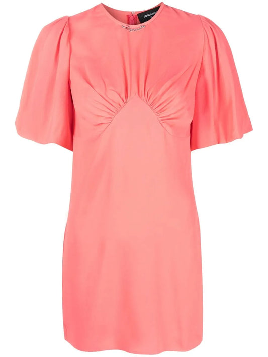 Puff-Sleeve Mini Dress