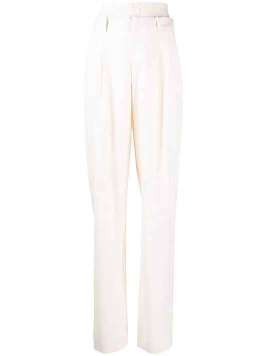 Double-Waist Straight-Leg Trousers