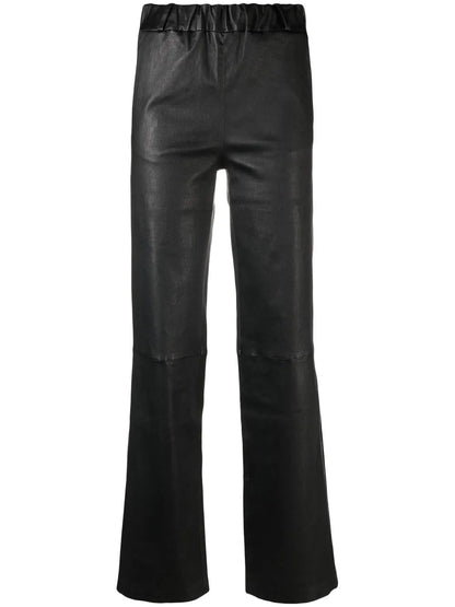 Straight-Leg Leather Trousers