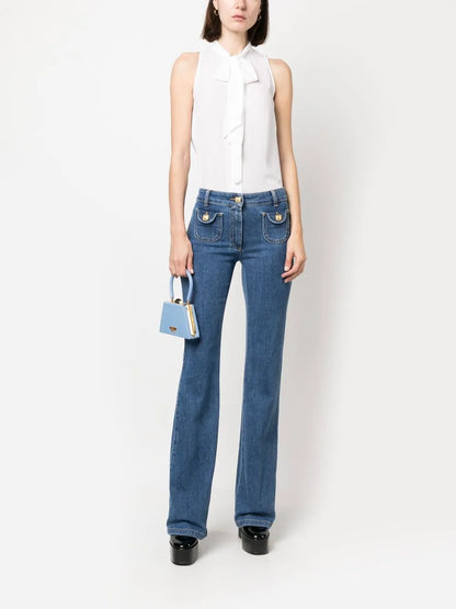 Pussy-Bow Collar Blouse