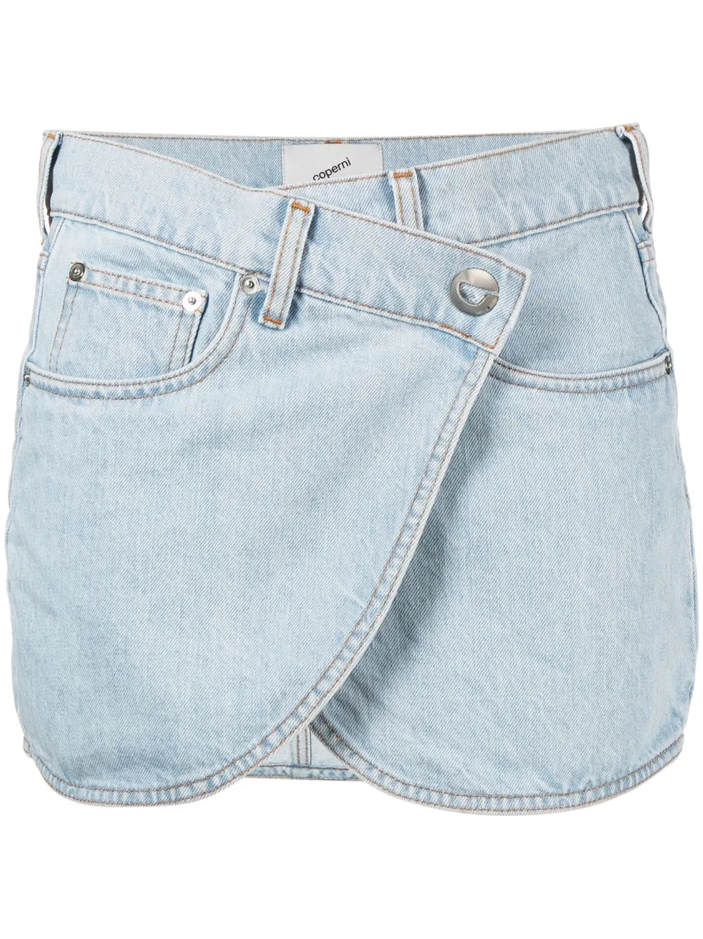 Asymmetric Denim Miniskirt