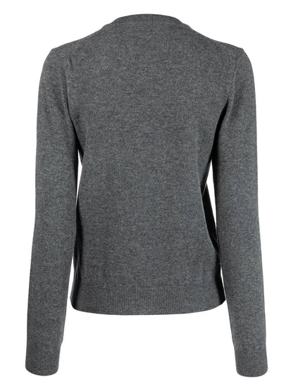 Heart-Patch Button-Front Cardigan