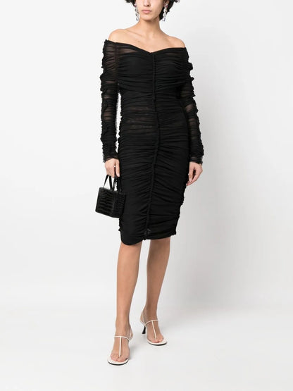 Ruched Off-Shoulder Dress
