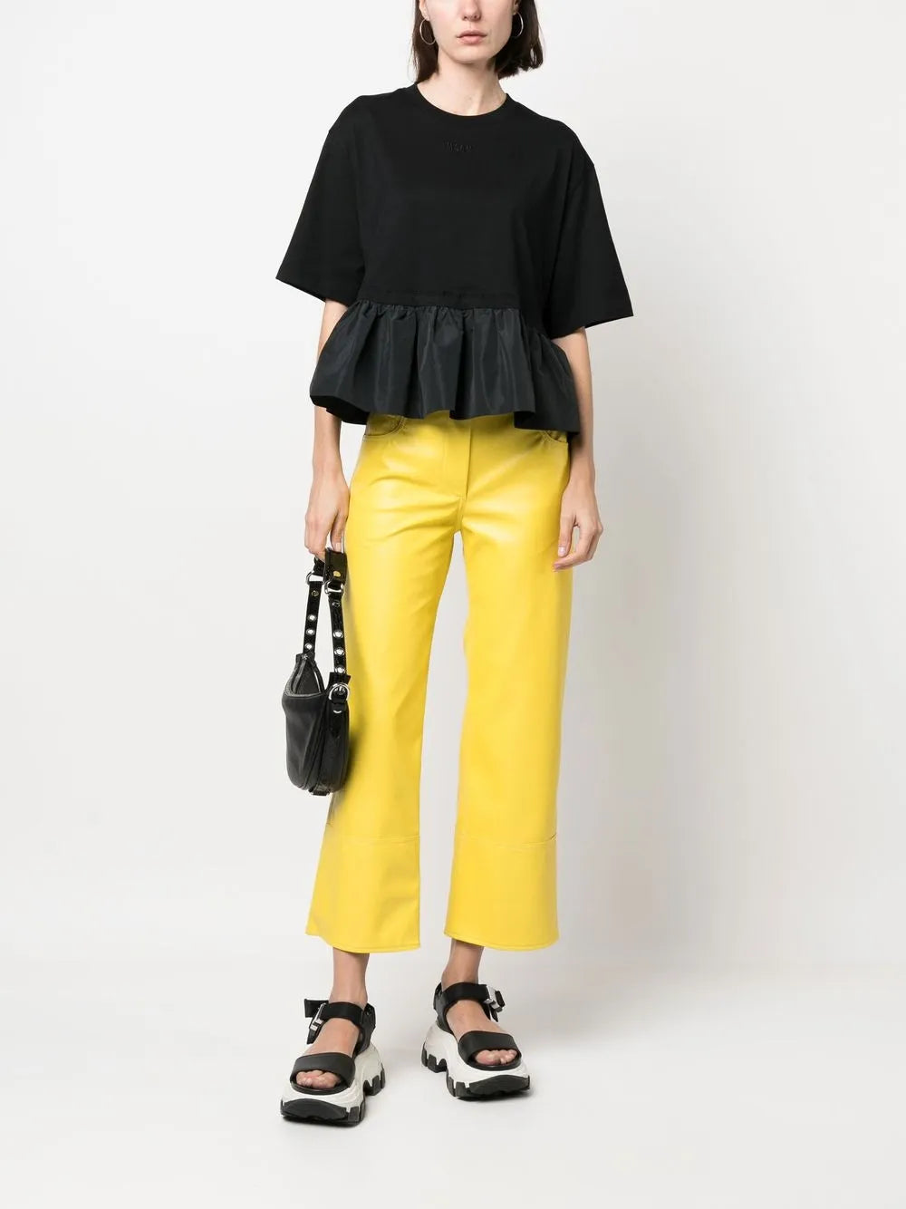 Wide-Leg Cropped Trousers
