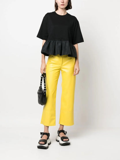 Wide-Leg Cropped Trousers
