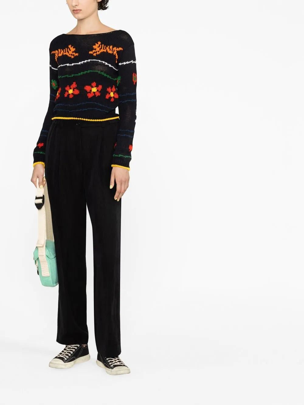 Wide-Leg Cotton Trousers