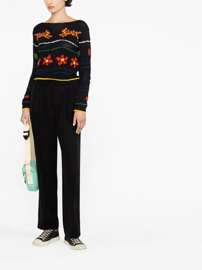 Wide-Leg Cotton Trousers