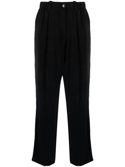 Wide-Leg Cotton Trousers