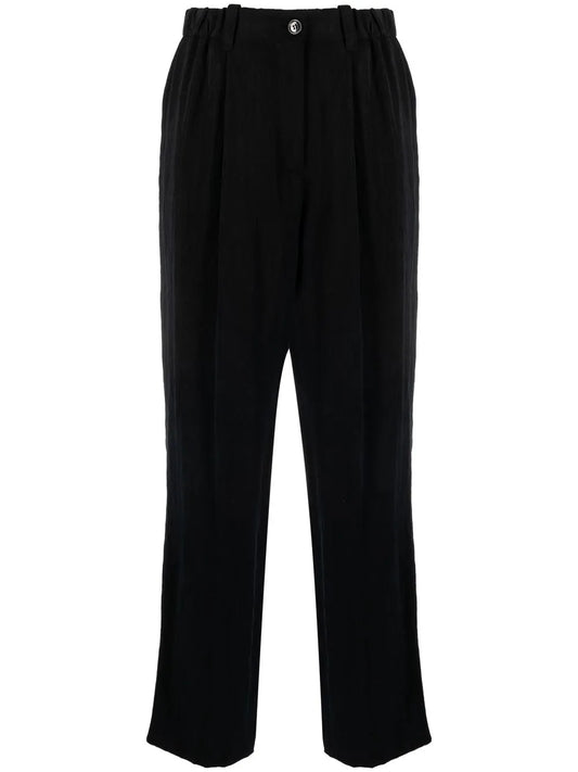 Wide-Leg Cotton Trousers