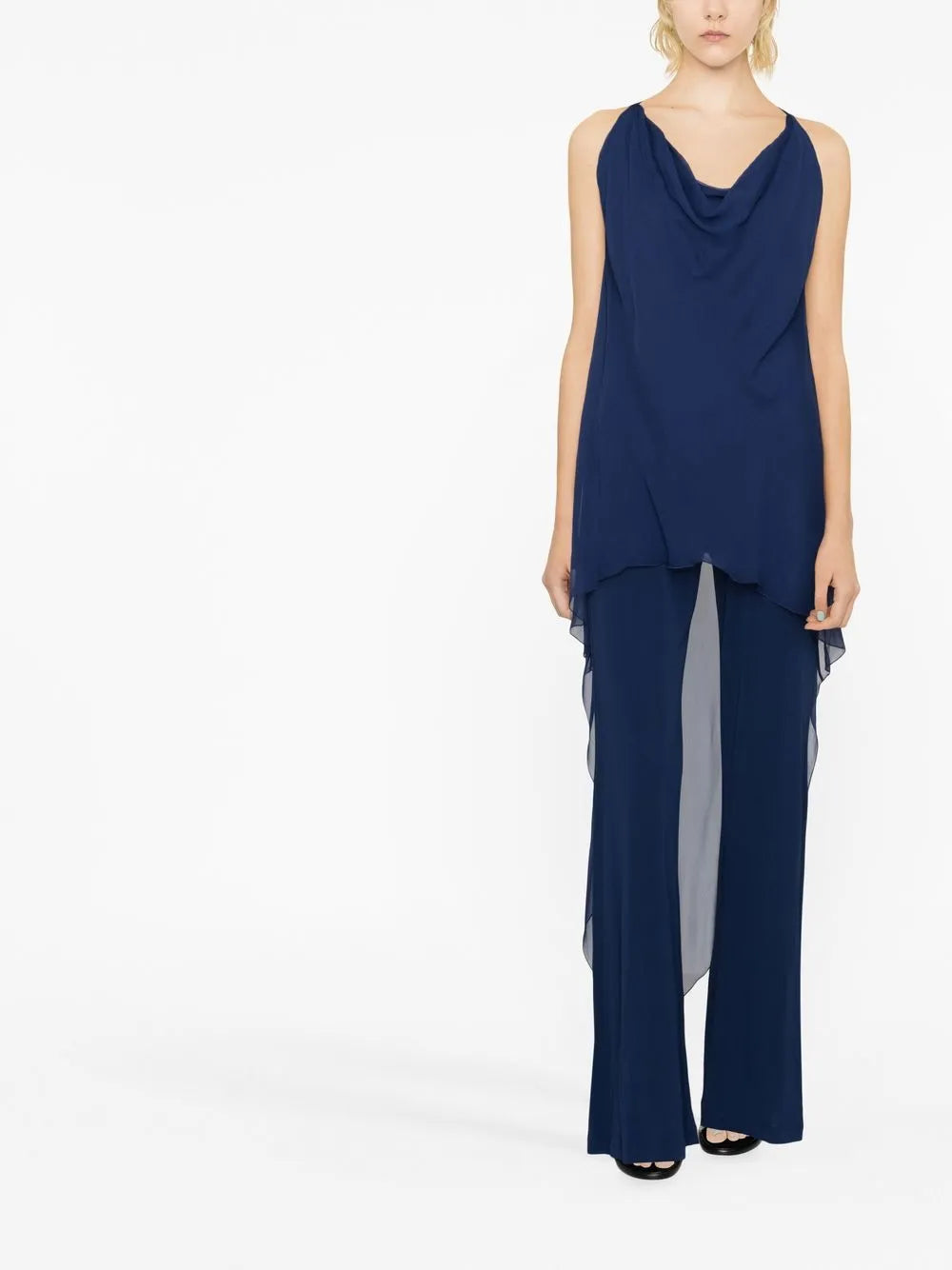 Cowl Neck High-Low Dress