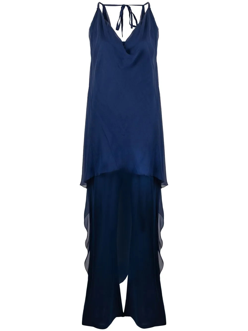 Cowl Neck High-Low Dress