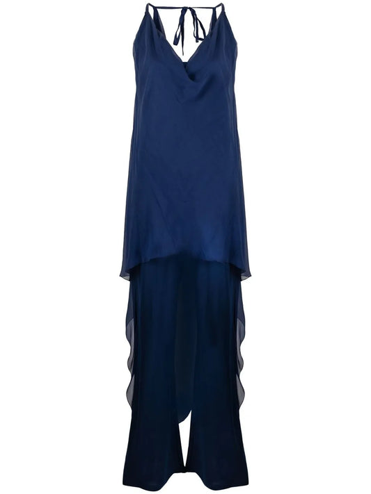 Cowl Neck High-Low Dress