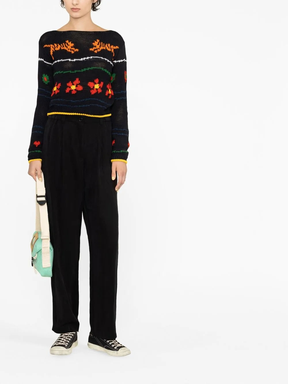Intarsia-Knit Design Jumper
