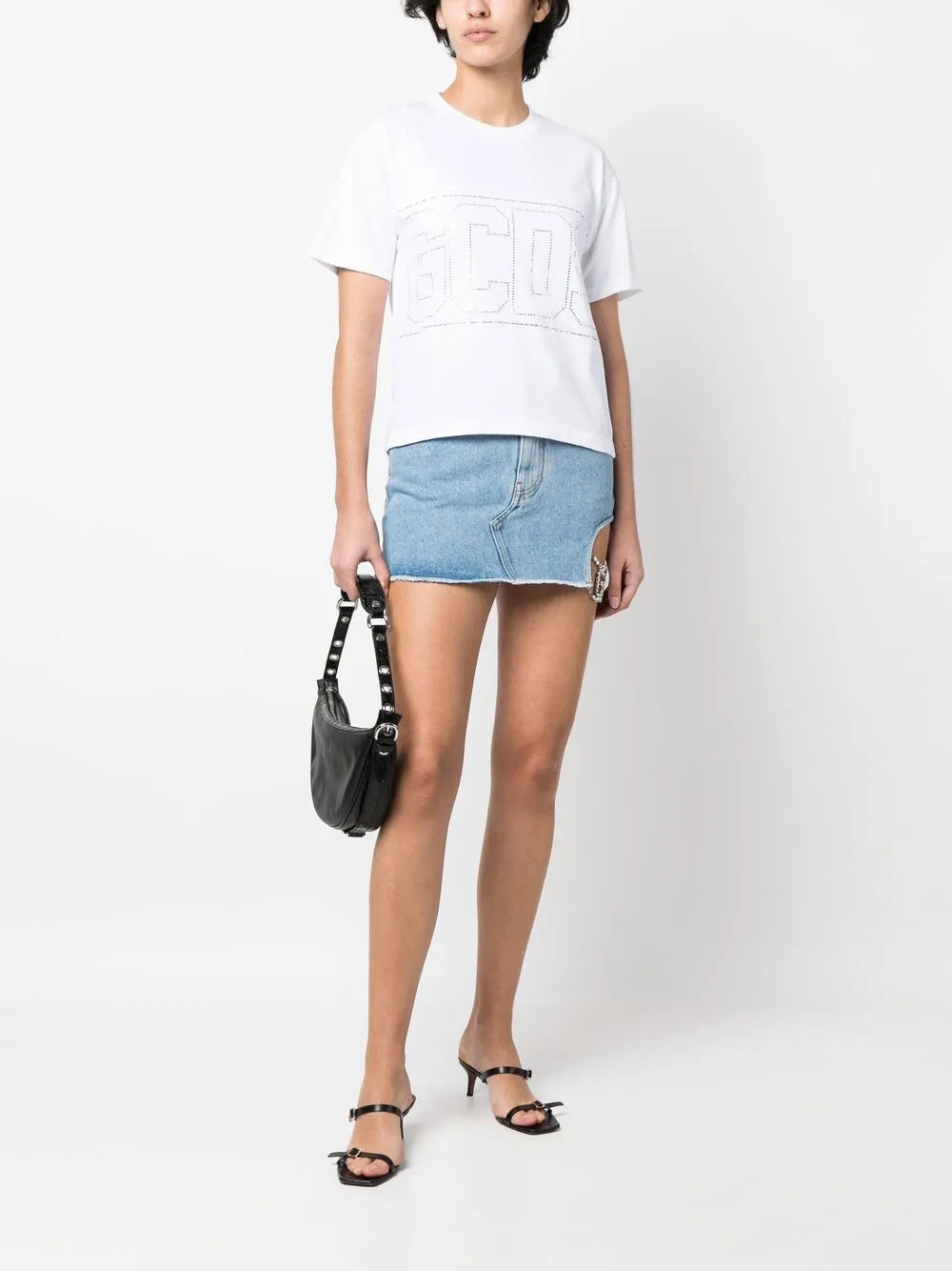 Studded-Logo Crop T-Shirt