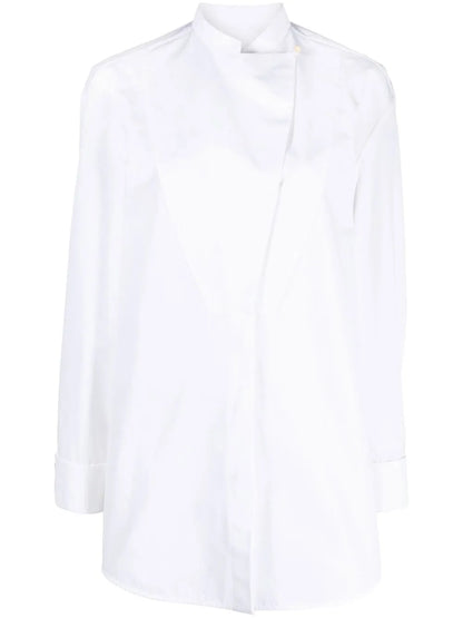 Wrap-Design Cotton Shirt