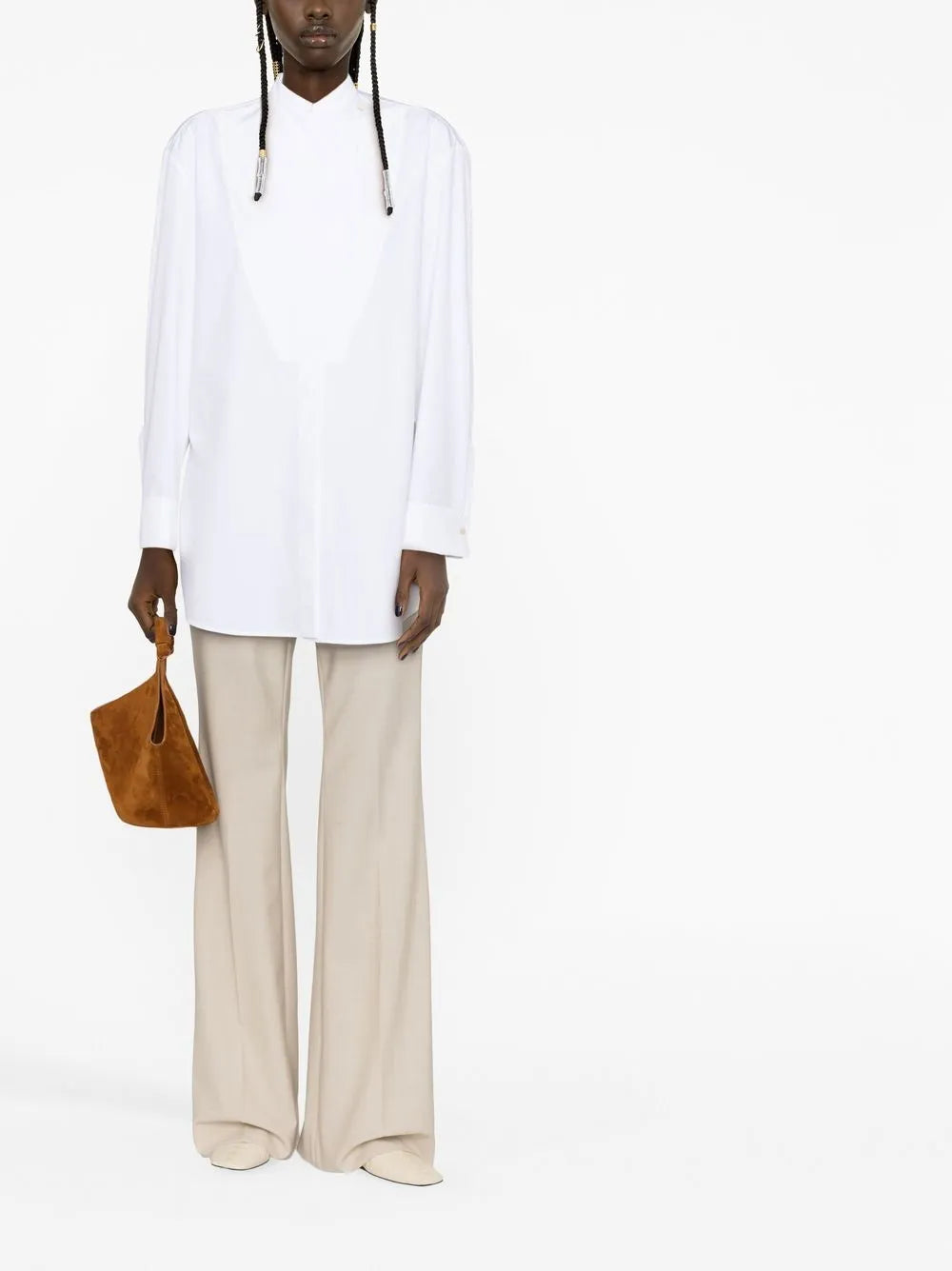 Wrap-Design Cotton Shirt