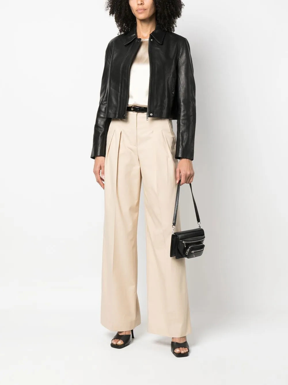 Pleated Wide-Leg Trousers