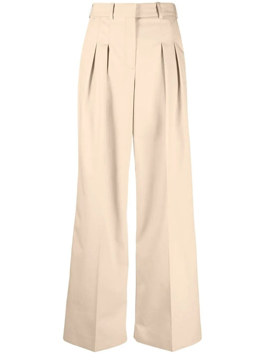 Pleated Wide-Leg Trousers