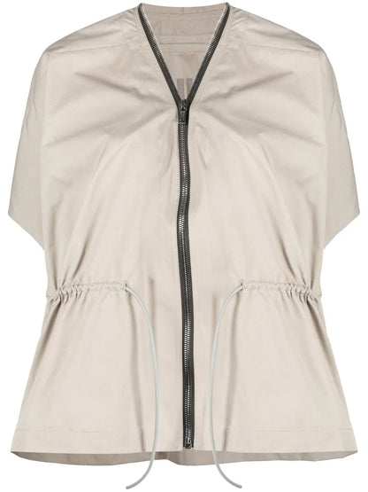 Sail Short-Sleeve Leather Jacket