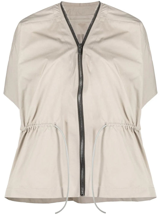 Sail Short-Sleeve Leather Jacket