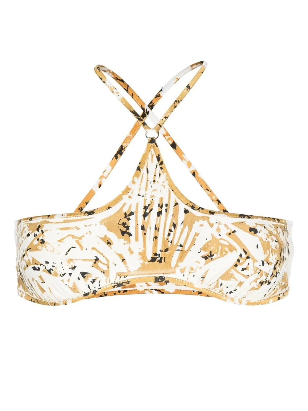 Abstract Crossover-Straps Bikini Top