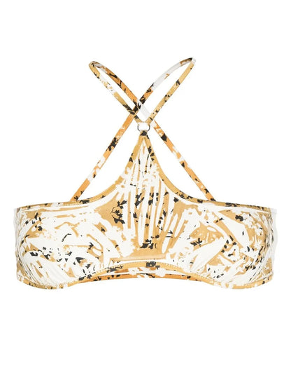 Abstract Crossover-Straps Bikini Top