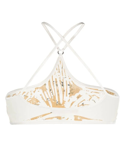 Abstract Crossover-Straps Bikini Top