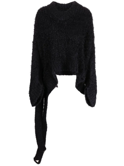 Open-Knit V-Neck Jumper