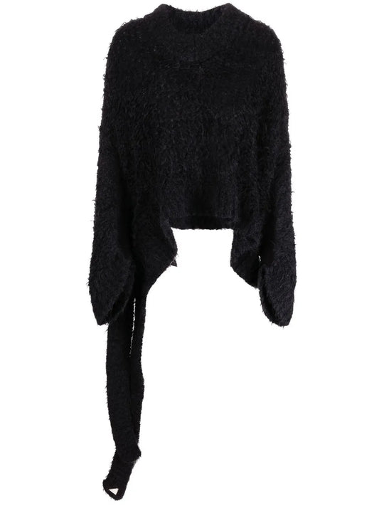 Open-Knit V-Neck Jumper