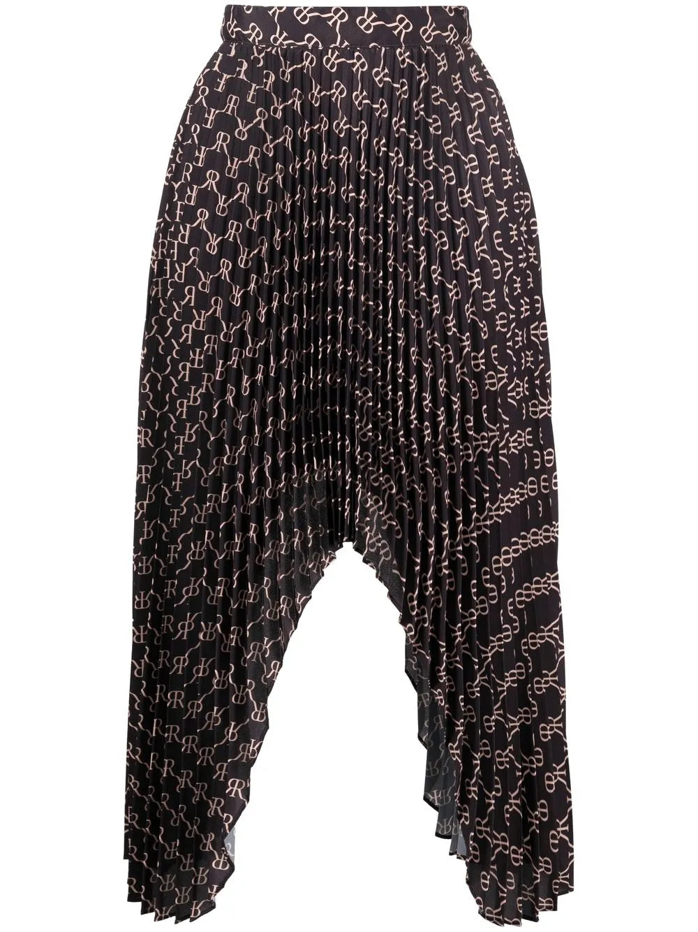 Monogram-Print Asymmetric Skirt