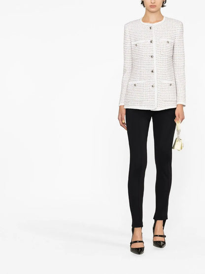 Round-Neck Buttoned Jacket