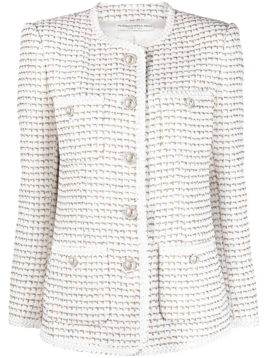 Round-Neck Buttoned Jacket