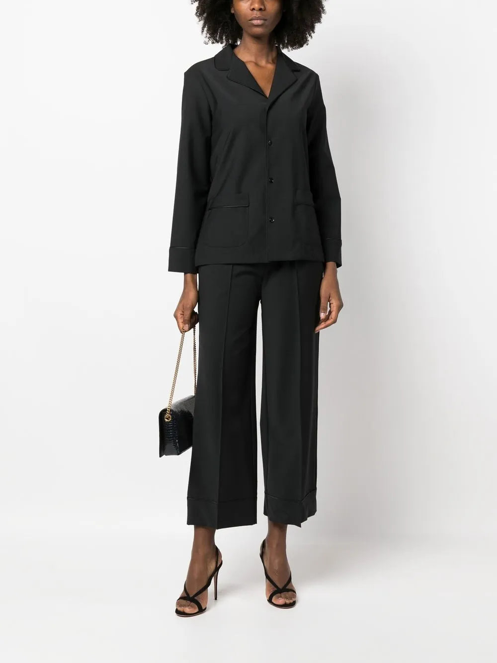 Cropped Tailored Suit Trousers
