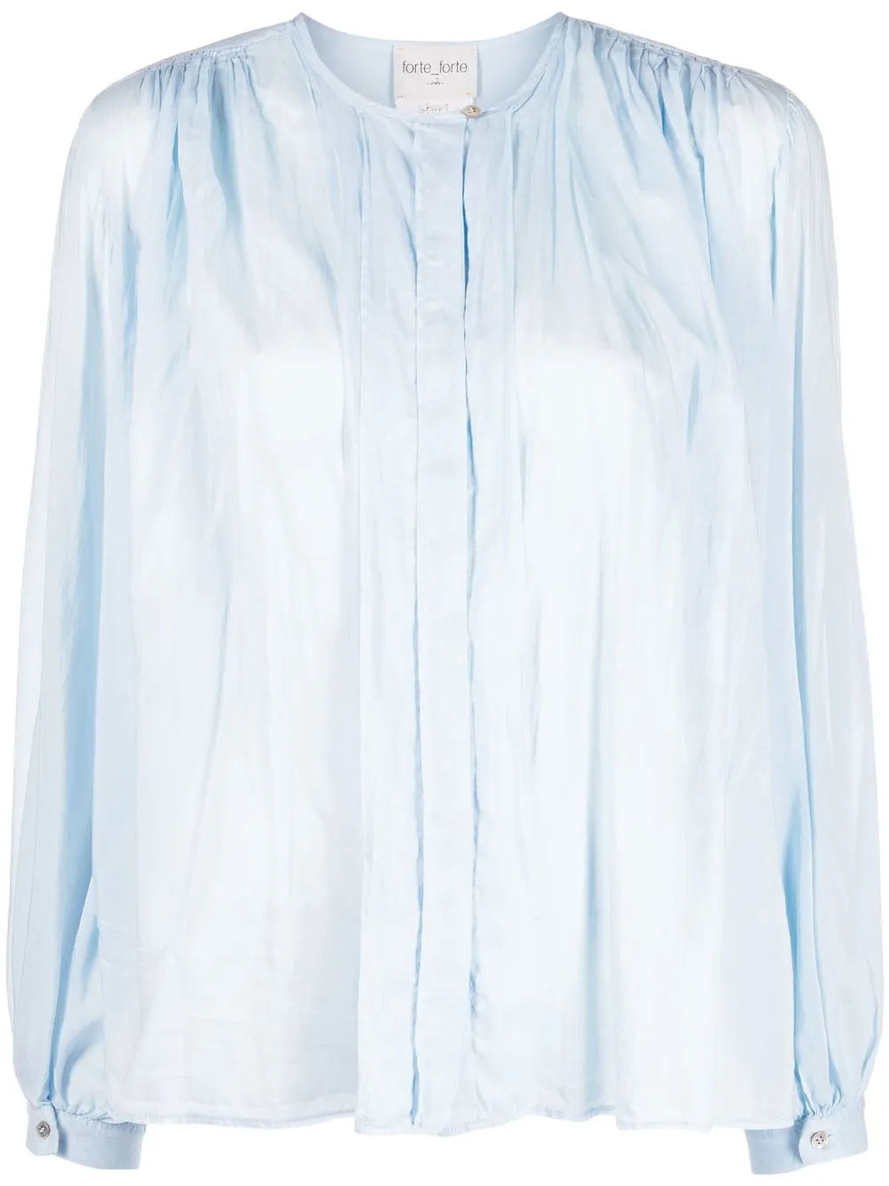 Gathered Cotton-Blend Blouse