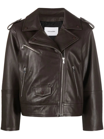 Leather Zip-Up Flight Jacket